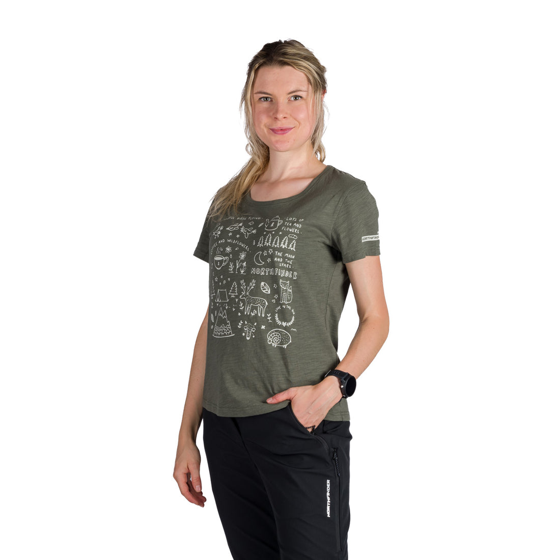  Women's outdoor T-shirt made of organic slub cotton AMIE