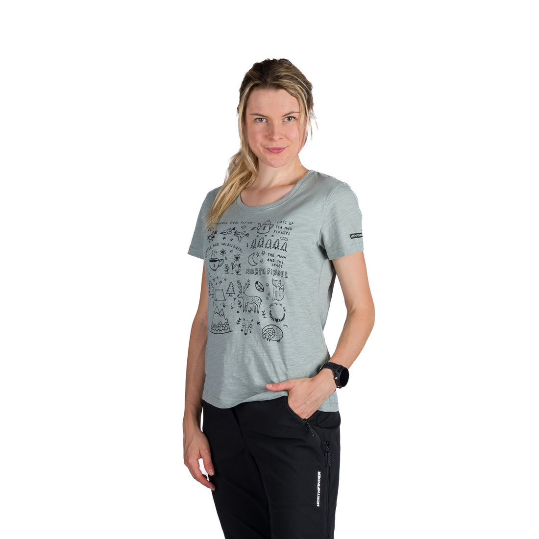  Women's outdoor T-shirt made of organic slub cotton AMIE