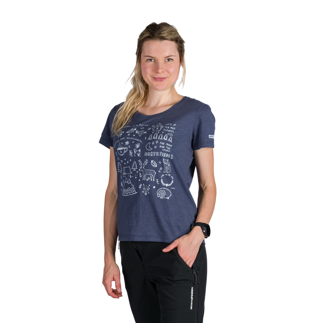  Women's outdoor T-shirt made of organic slub cotton AMIE