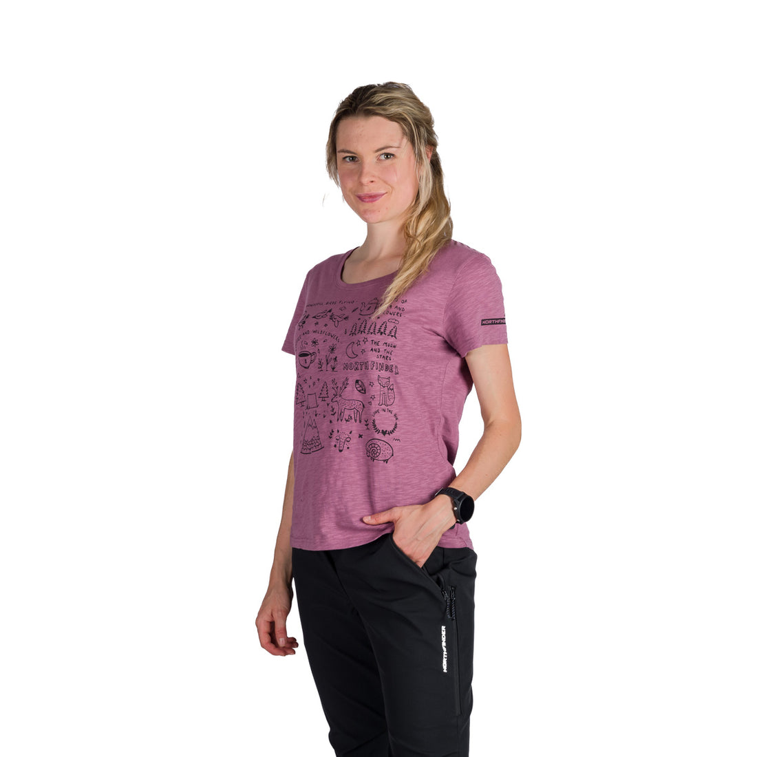  Women's outdoor T-shirt made of organic slub cotton AMIE