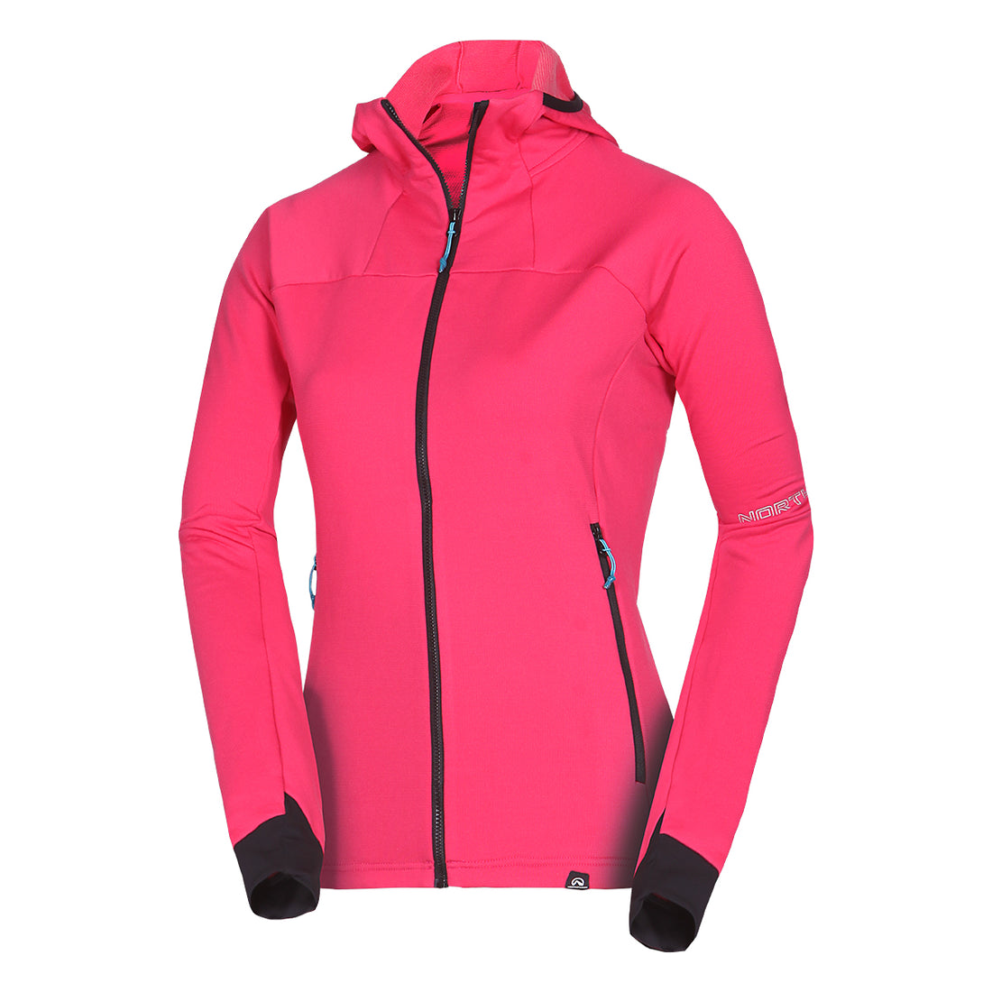 Women's ski-touring grid full-zip sweatshirt for active sports ZMRZLA