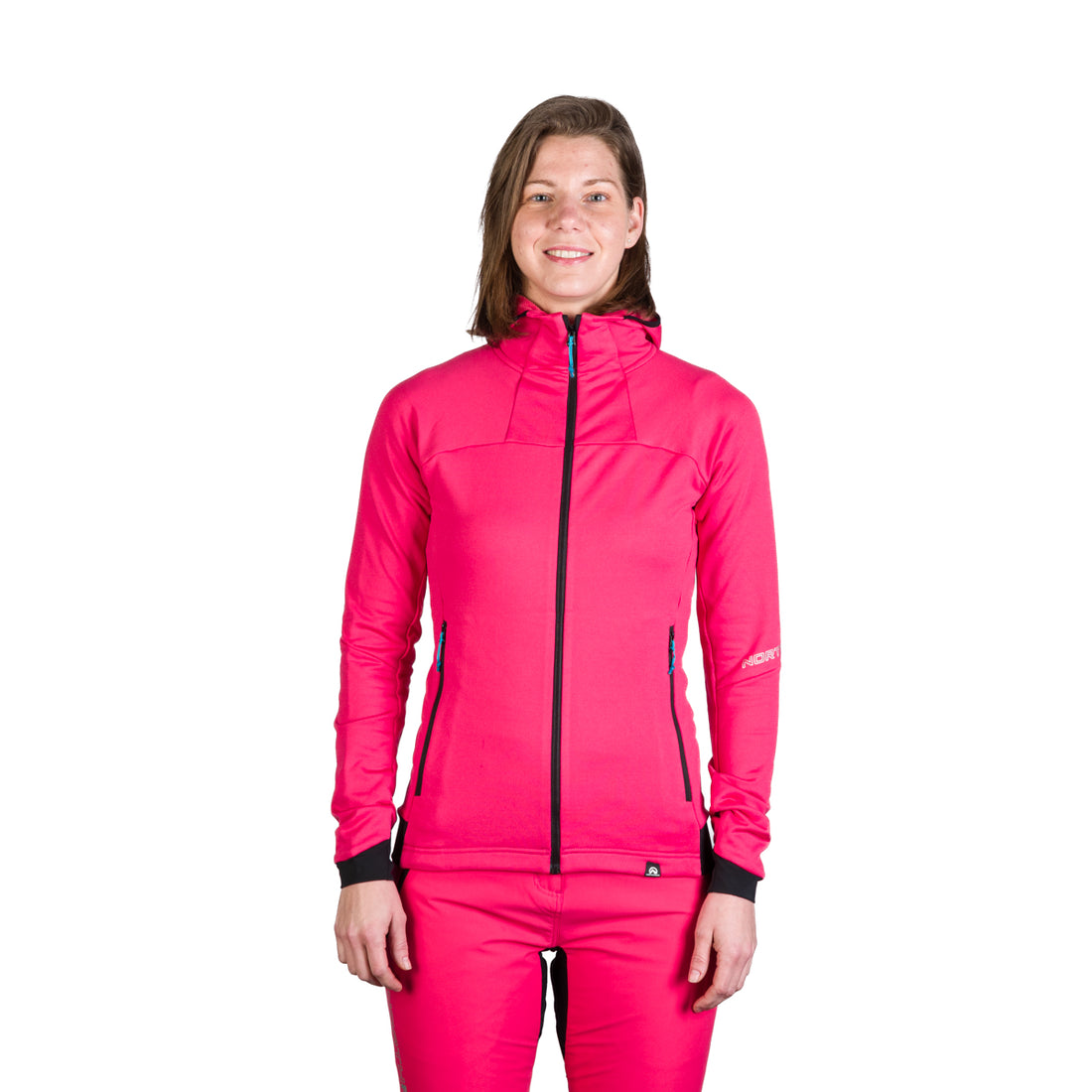 Women's ski-touring grid full-zip sweatshirt for active sports ZMRZLA