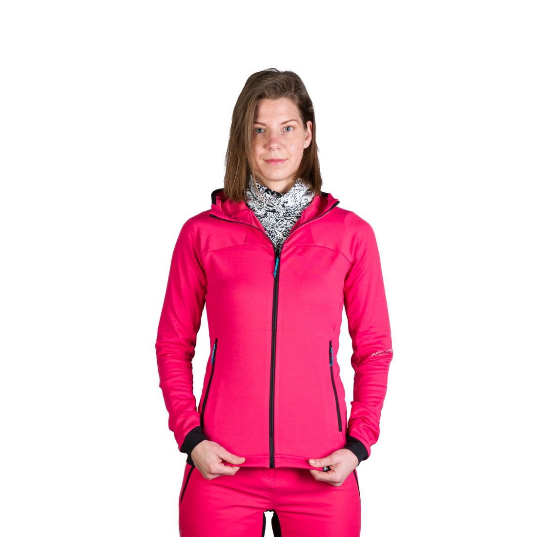 Women's ski-touring grid full-zip sweatshirt for active sports ZMRZLA