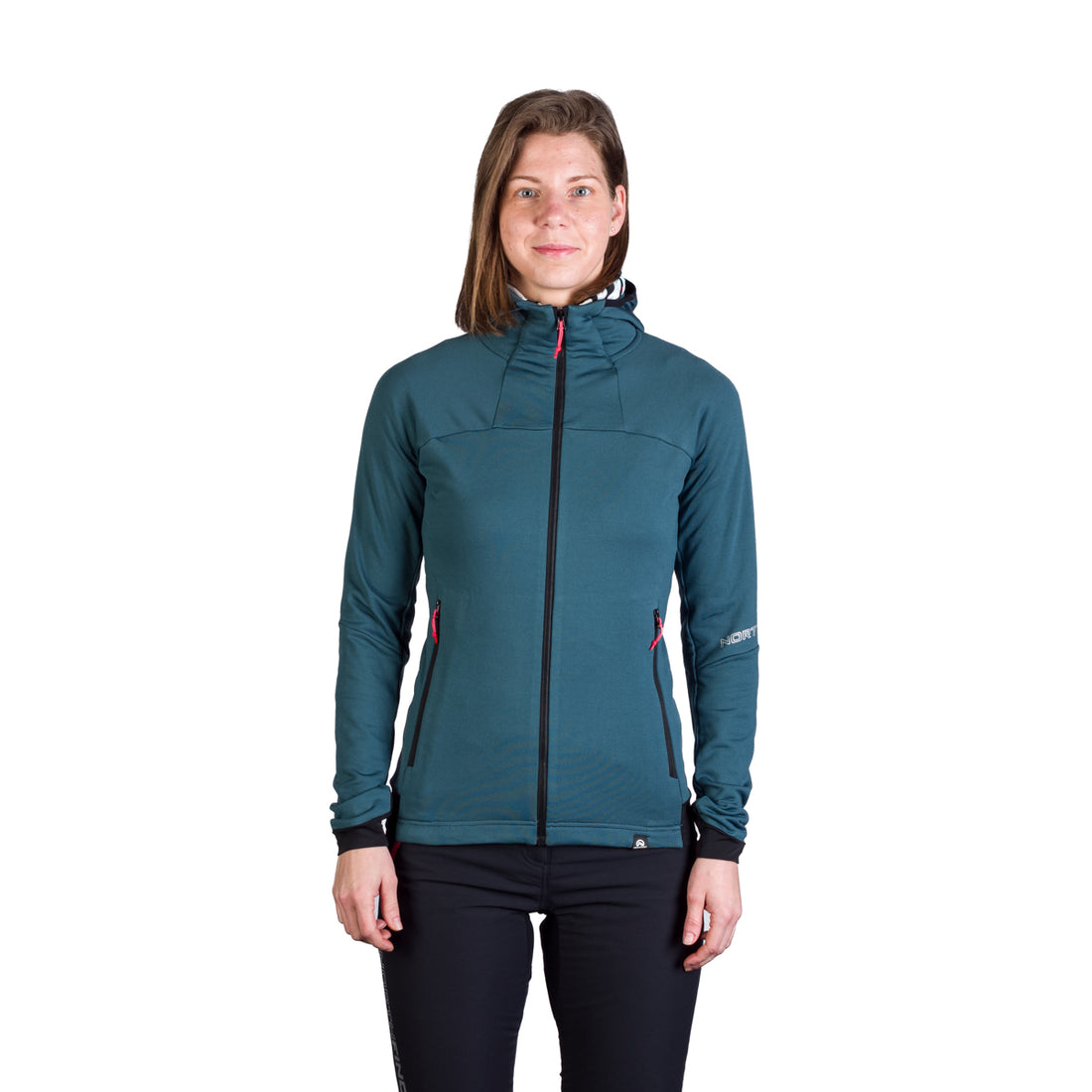 Women's ski-touring grid full-zip sweatshirt for active sports ZMRZLA