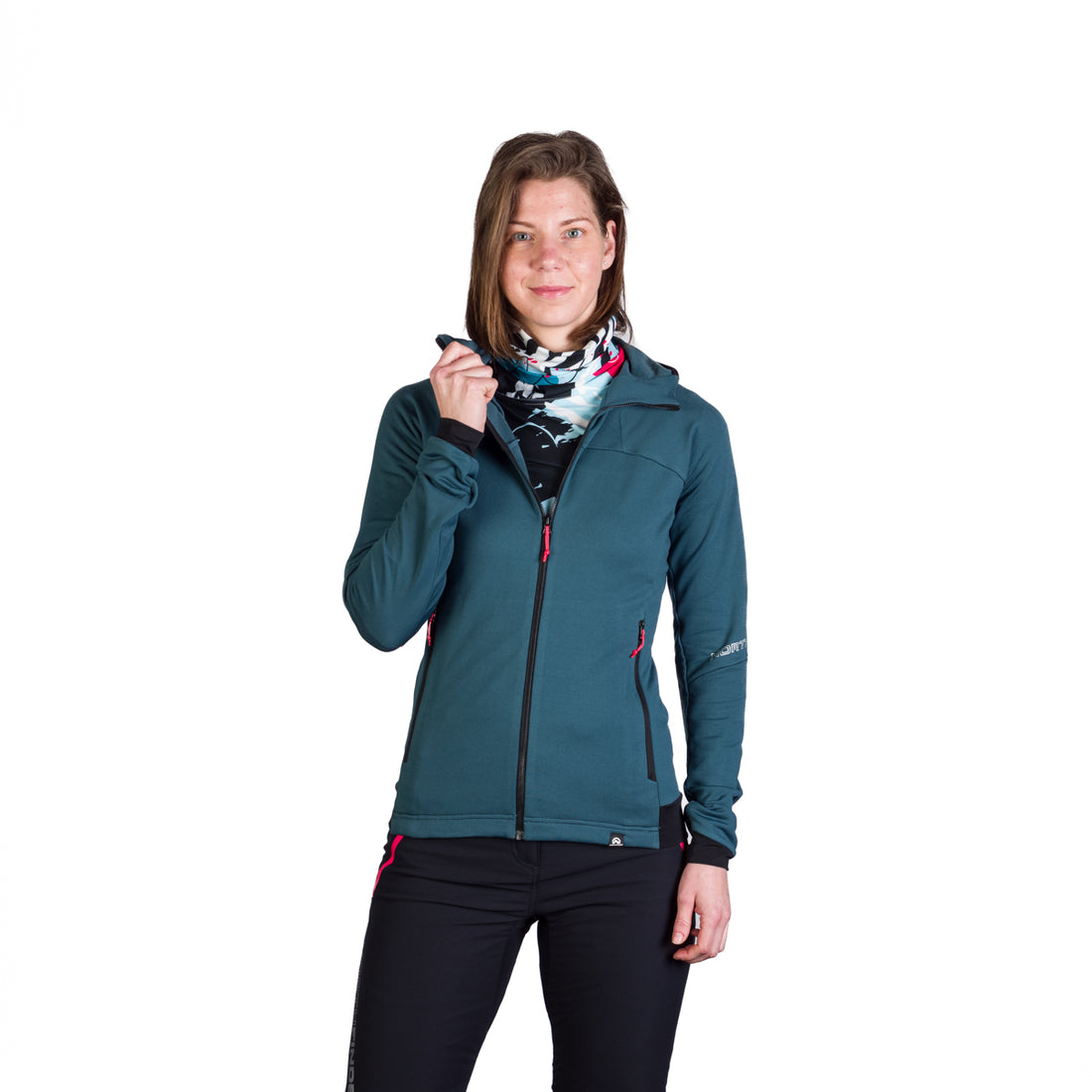 Women's ski-touring grid full-zip sweatshirt for active sports ZMRZLA