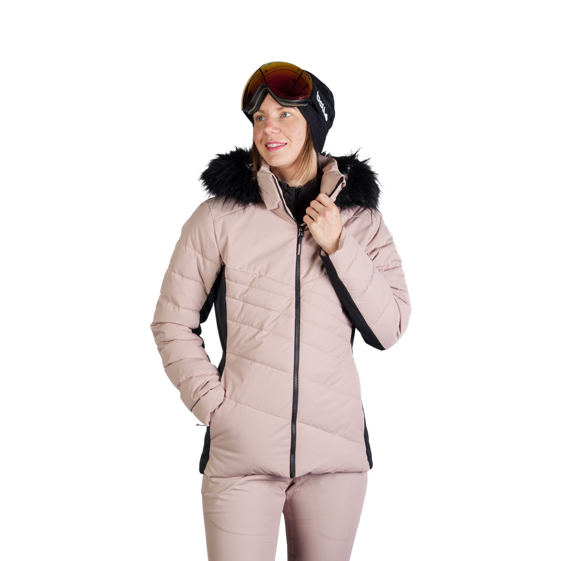 Women's ski trendy insulated jacket with KELLIE fur
