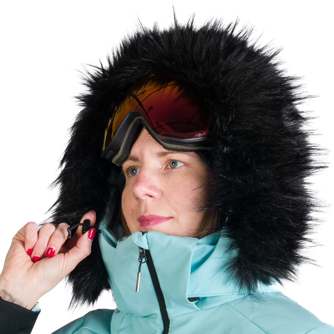 Women's ski trendy insulated jacket with KELLIE fur