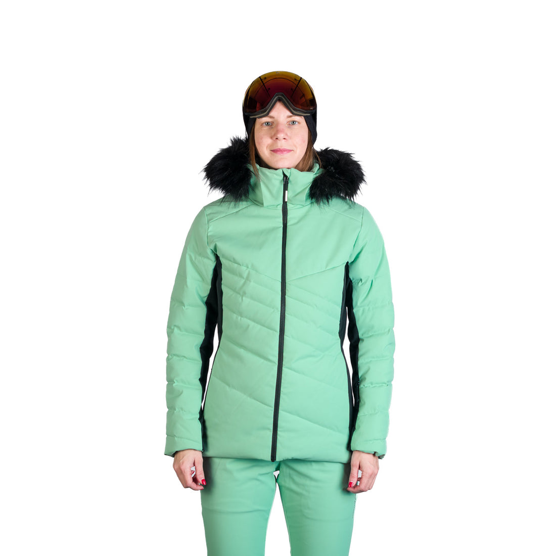 Women's ski trendy insulated jacket with KELLIE fur
