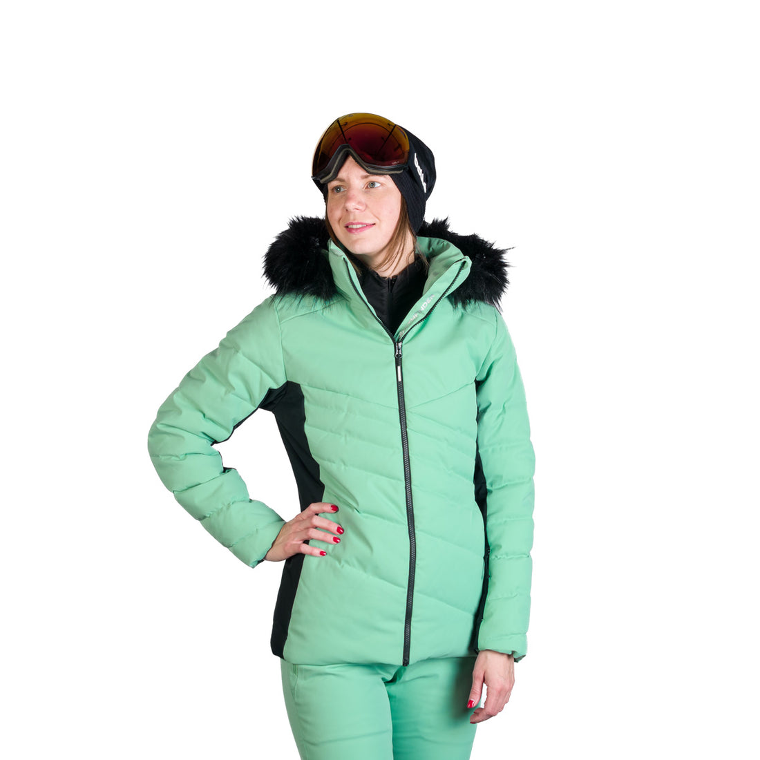 Women's ski trendy insulated jacket with KELLIE fur