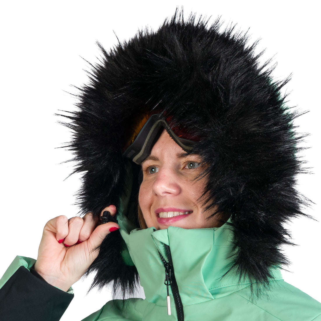 Women's ski trendy insulated jacket with KELLIE fur