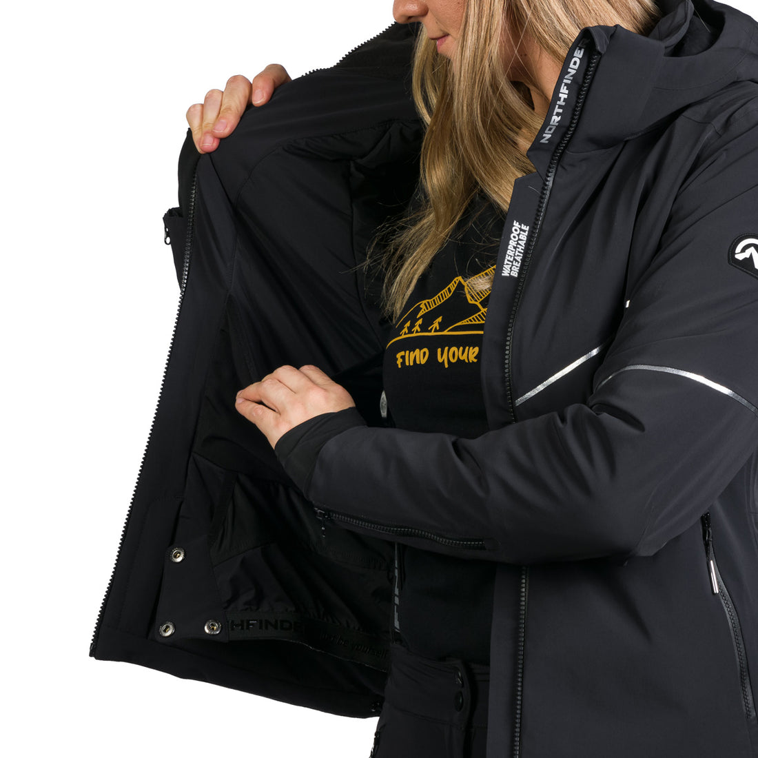 Women's technical ski jacket with full equipment DEBBY