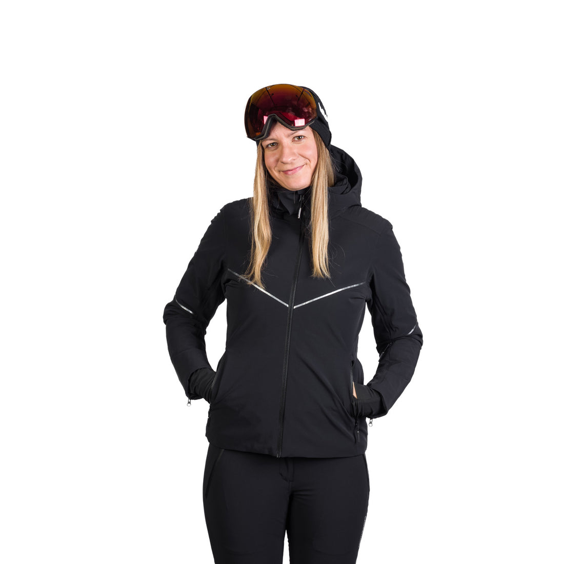 Women's technical ski jacket with full equipment DEBBY
