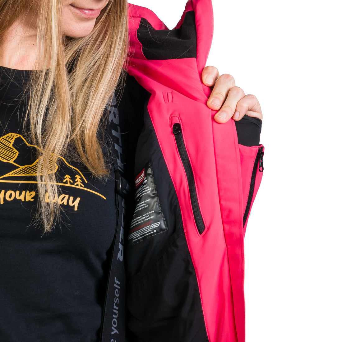 Women's technical ski jacket with full equipment DEBBY