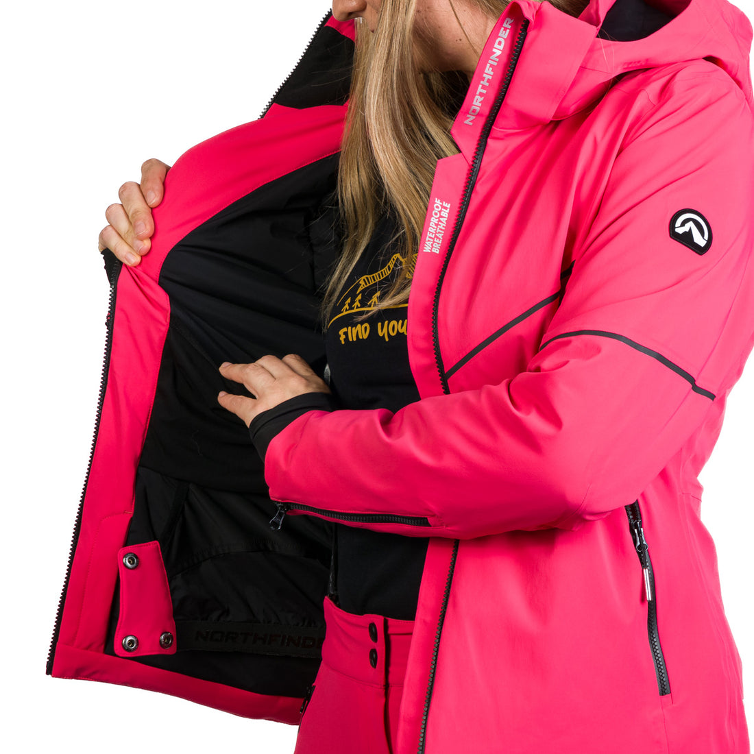 Women's technical ski jacket with full equipment DEBBY