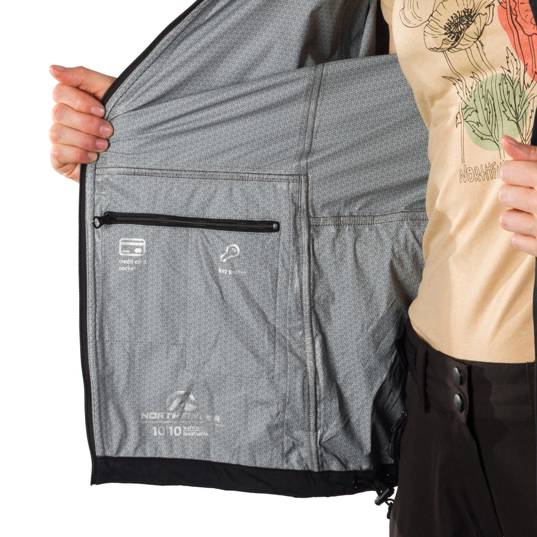  Women's waterproof multisport packable jacket 2.5L NORTHKITPRO1