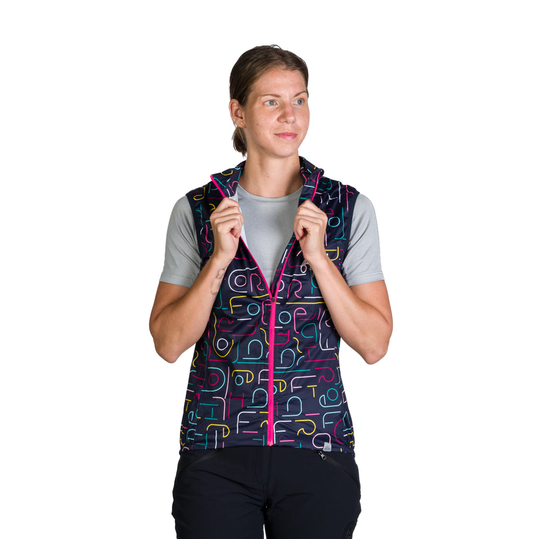 Women's windproof hybrid cycling vest VE-4445MB MAKENNA